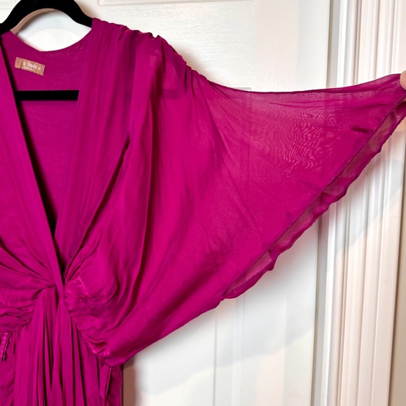 Elegant La Strada Silk Tie Dress in Fuschia, Size Small, EUC - Picture 7 of 11